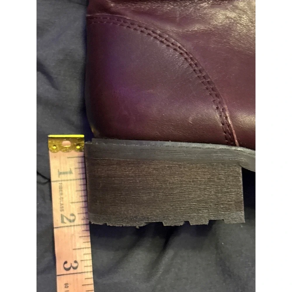 NEW Sam Edelman Women's Burgundy Leather Lace-Up Combat Ankle Boots Size 9